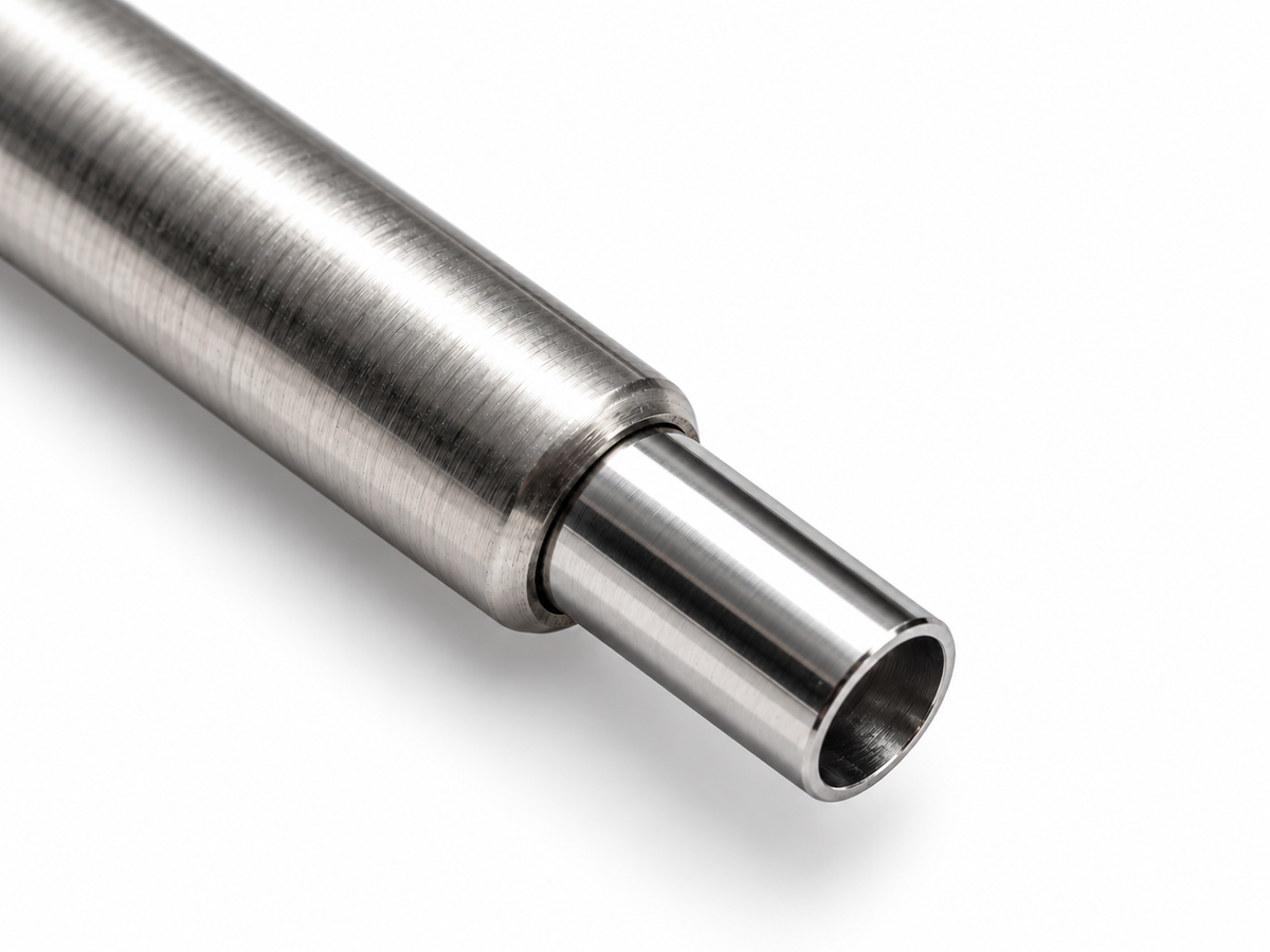 Close up of the hollow female end on a 1.8mm watch spring bar