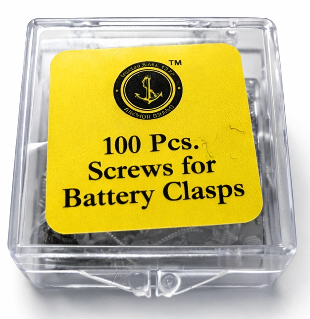 Watch battery clamp screws, view 2