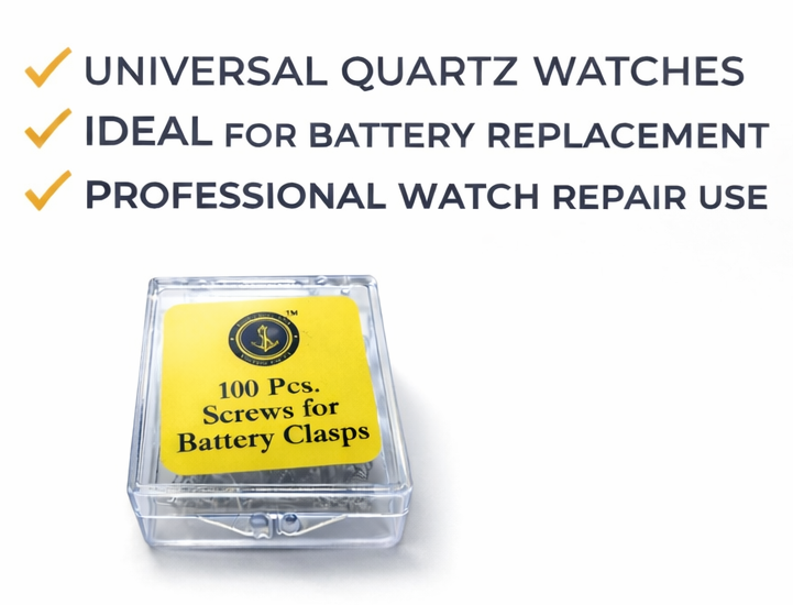 100pcs Watch Battery Clamp Screws – Quartz Watch Repair Parts