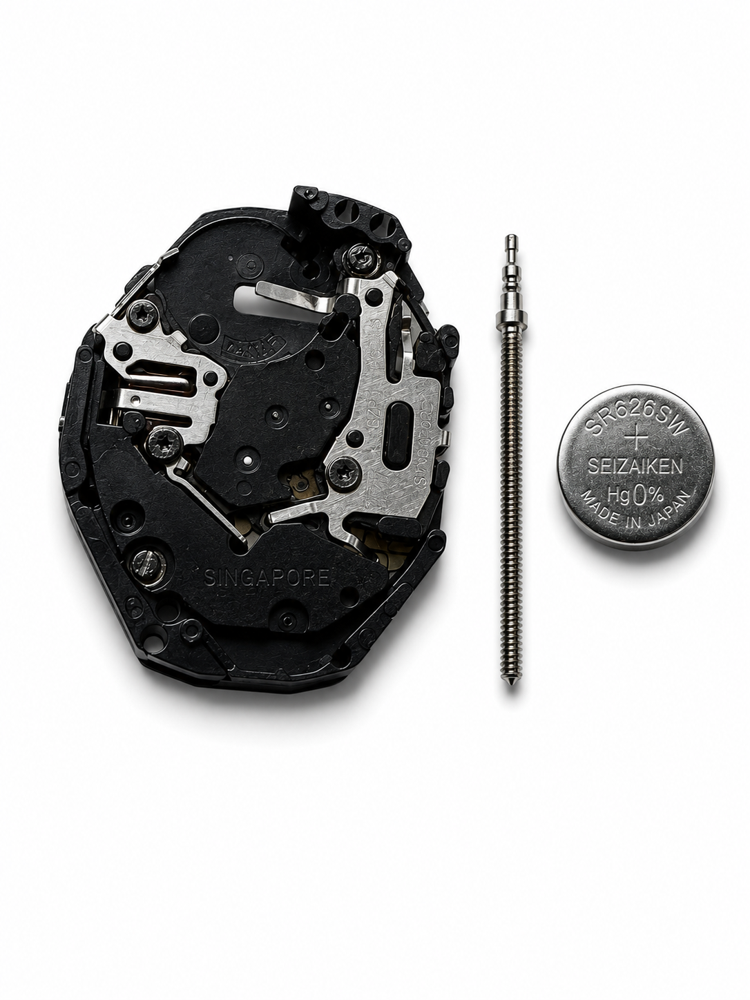 Seiko Hattori PC21A/J calibre quartz watch movement close-up