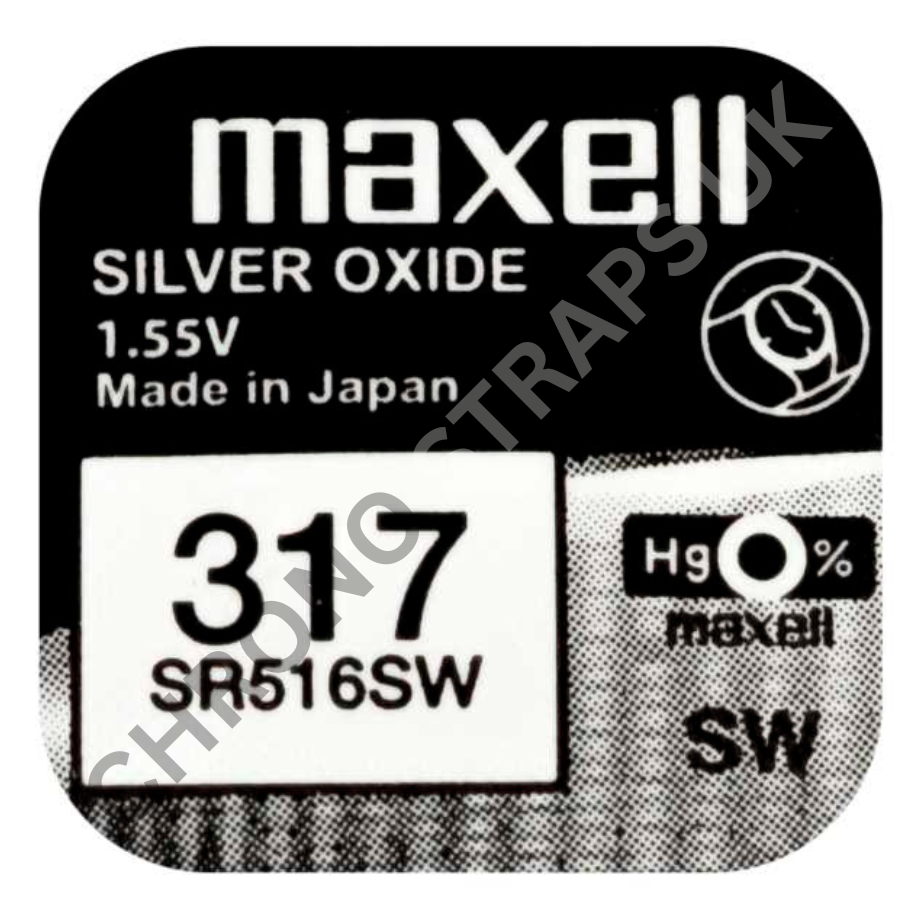 Maxell 317 / SR516SW Silver Oxide Watch Battery | Chrono Straps UK