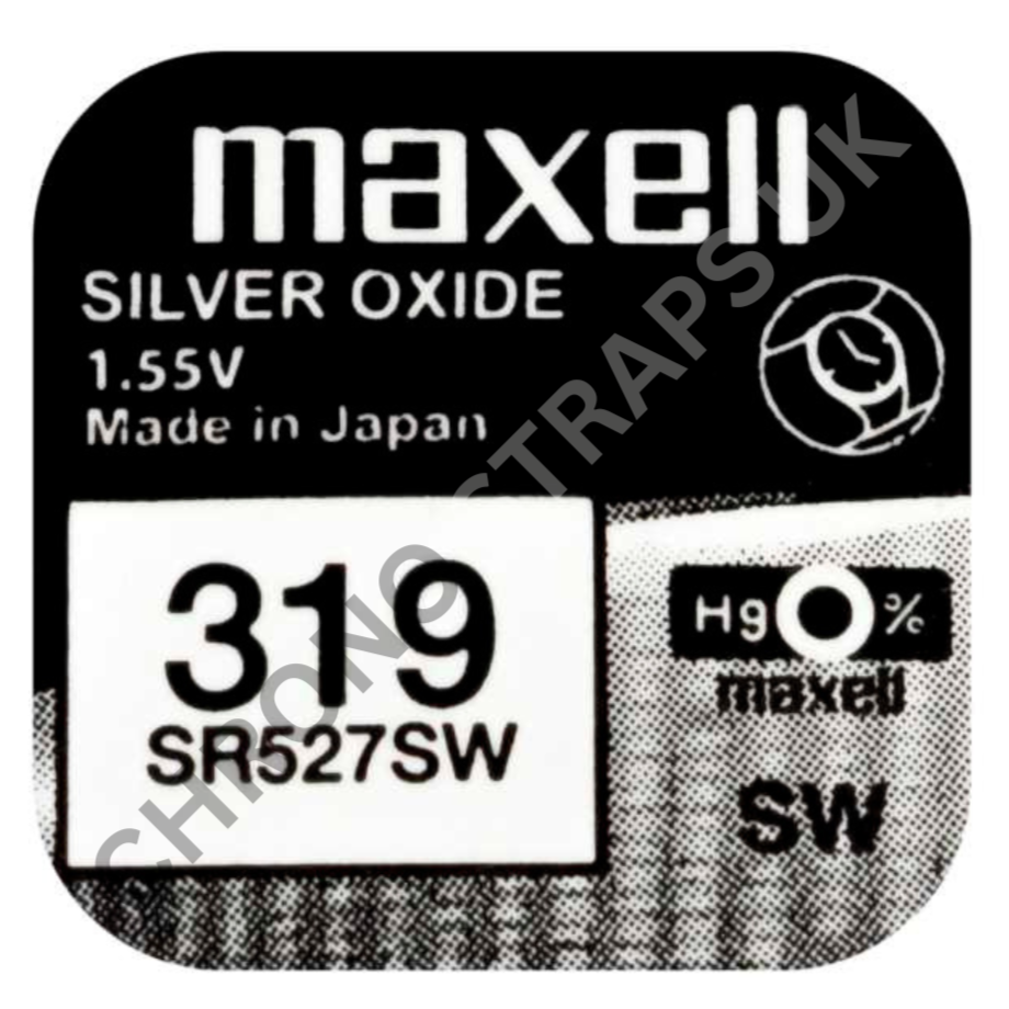 Maxell 319 / SR527SW Silver Oxide Watch Battery | Chrono Straps UK