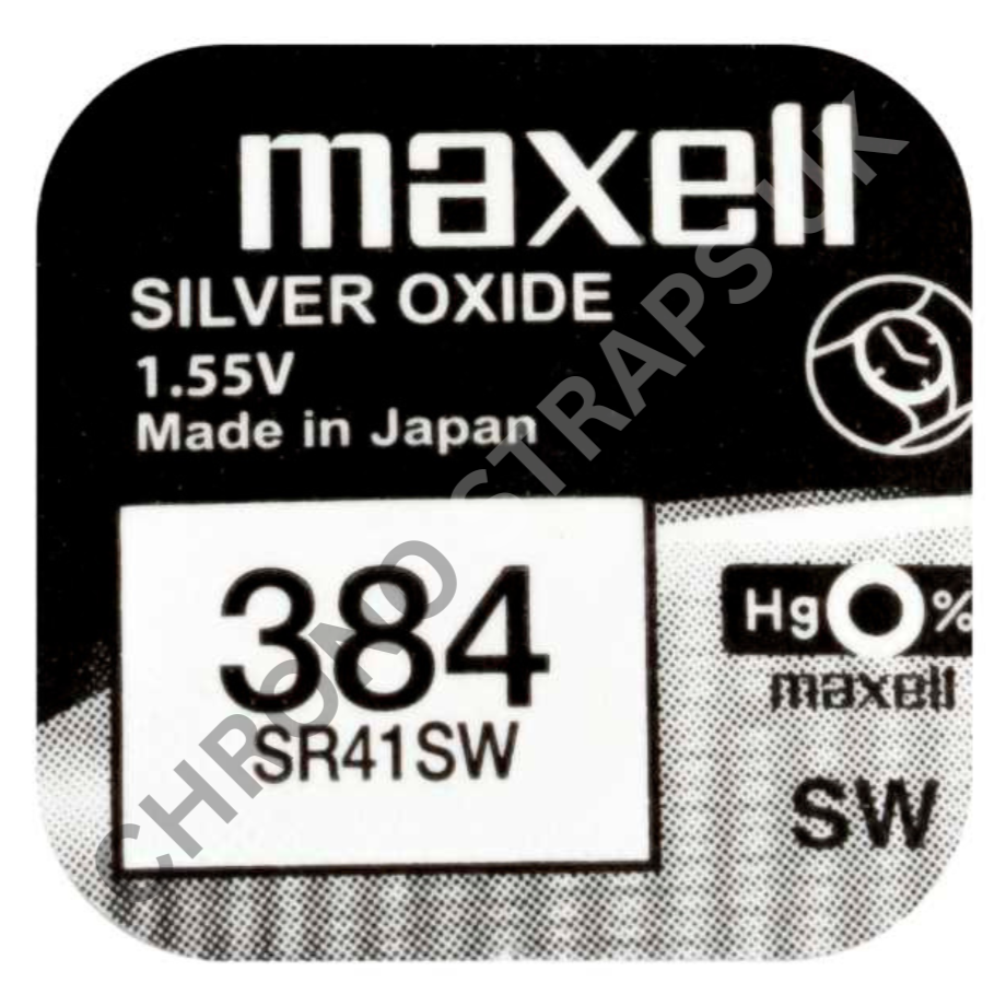 Maxell 384 / SR41SW Silver Oxide Watch Battery | Chrono Straps UK