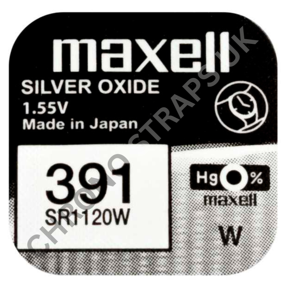 Maxell 391 / SR1120W Silver Oxide Watch Battery | Chrono Straps UK