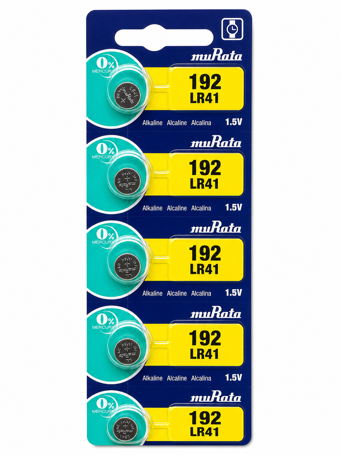 Murata LR41 192 Alkaline Watch Batteries – Pack of 5