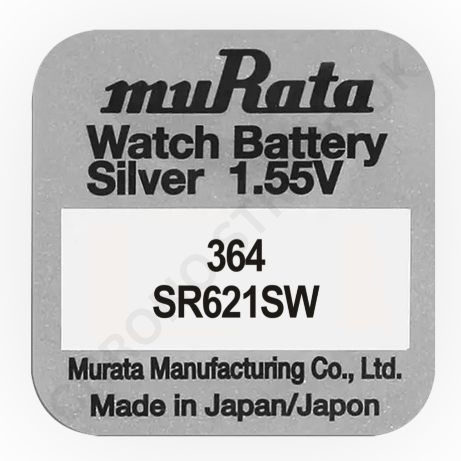 Murata 364 / SR621SW Silver Oxide Watch Battery | Chrono Straps UK