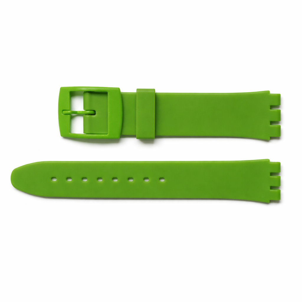 17mm (20mm) Swatch Compatible Light Green Replacement Watch Strap