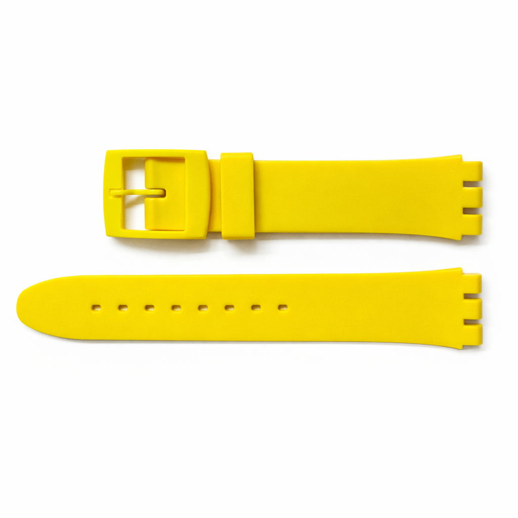 17mm (20mm) Swatch Compatible Yellow Replacement Watch Strap