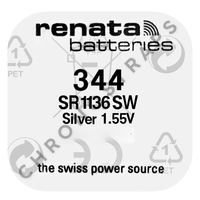 Renata 344 / SR1136SW Swiss Made Silver Oxide Watch Battery