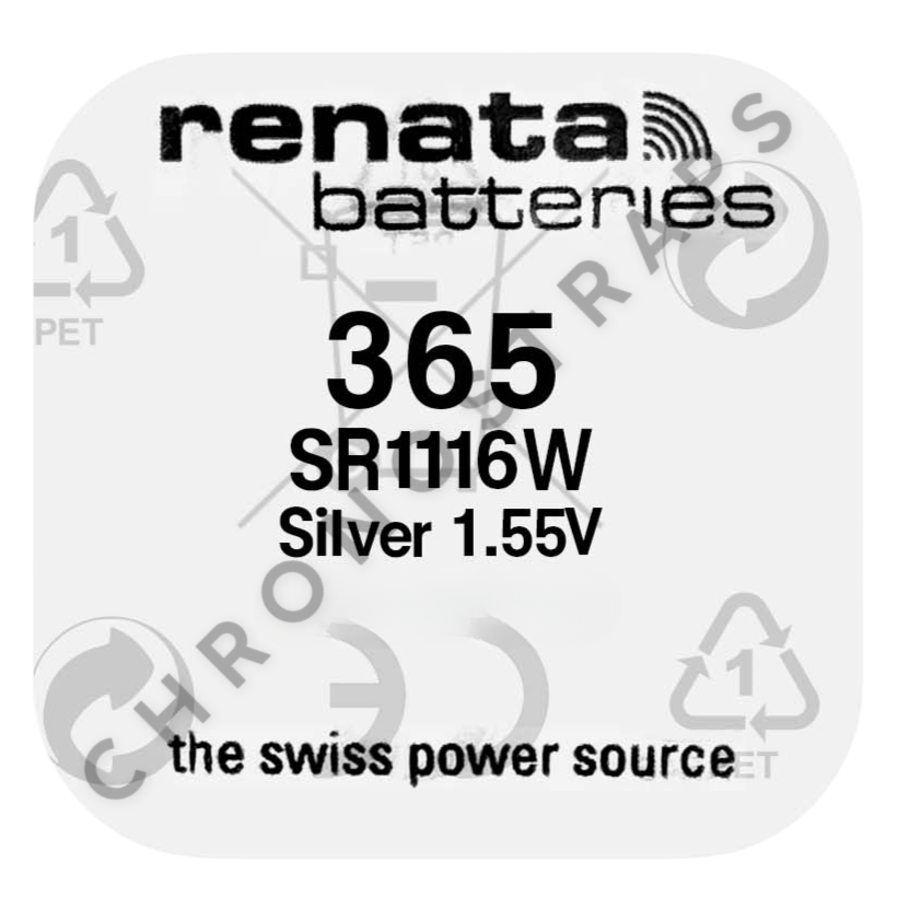 Renata 365 / SR1116W Swiss Made Silver Oxide Watch Battery