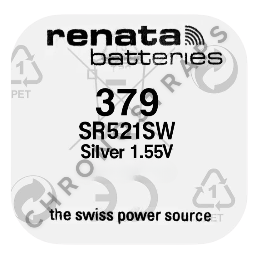 Renata 379 / SR521SW Swiss Made Silver Oxide Watch Battery