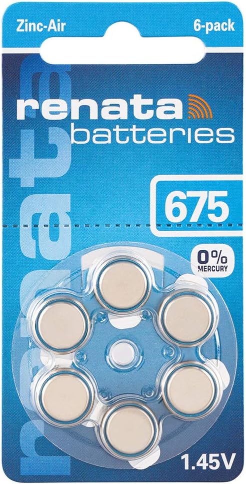 Renata Hearing Aid Batteries 10 13 312 675 PR70 PR48 PR41 PR44 | Pack of 6 Zinc Air