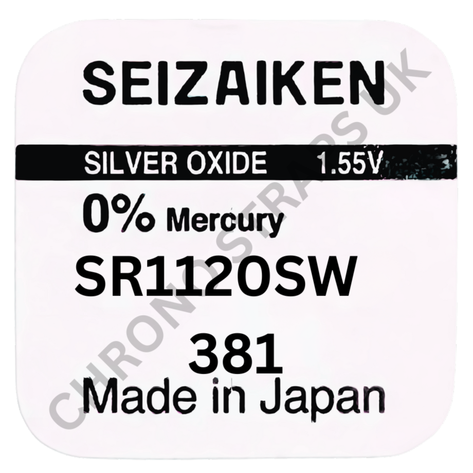 Seizaiken by Seiko 381 / SR1120SW Silver Oxide Watch Battery | Chrono Straps UK
