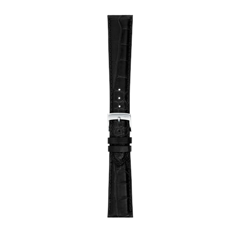 22mm Morellato Black Genuine Alligator Watch Strap | Chrono Straps UK