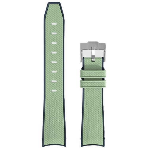 20mm Green/Blue Silicone Curved End Watch Strap | Chrono Straps UK