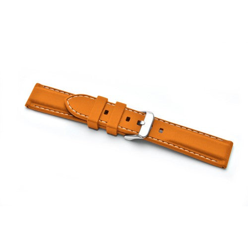 22mm Orange Leather Divers / Rubber / Silicone Watch Strap | Chrono Straps UK