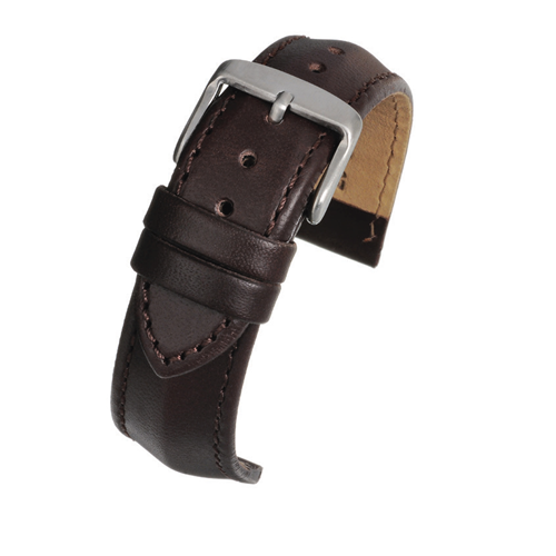 20mm Brown Leather Essential Watch Strap | Chrono Straps UK