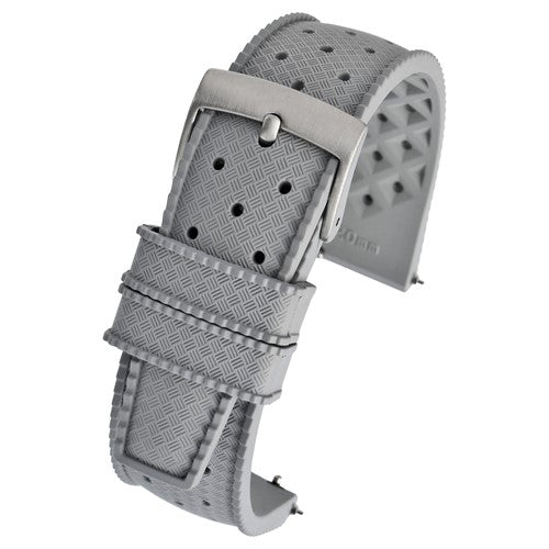 18mm Grey Rubber\Resin Quick Release Watch Strap | Chrono Straps UK