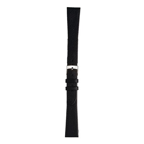 16mm Morellato Black Leather Watch Strap | Chrono Straps UK