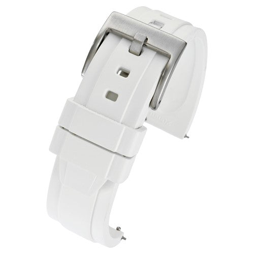 18mm White Rubber\Resin Quick Release Watch Strap | Chrono Straps UK