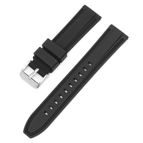 20mm Black Rubber\Resin Quick Release Watch Strap | Chrono Straps UK