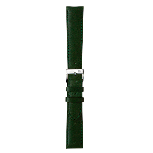 22mm Morellato Green Leather Watch Strap | Chrono Straps UK