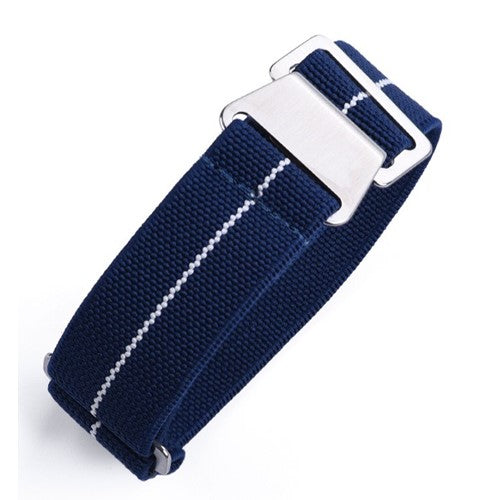 22mm Blue/White Nylon\Woven Military Watch Strap | Chrono Straps UK