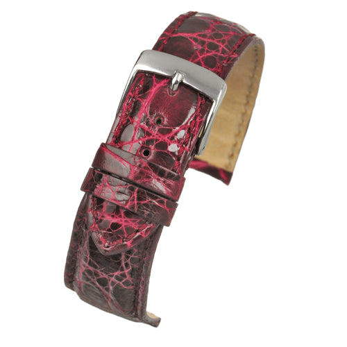18mm Red Genuine Crocodile Exotic Leather Watch Strap | Chrono Straps UK