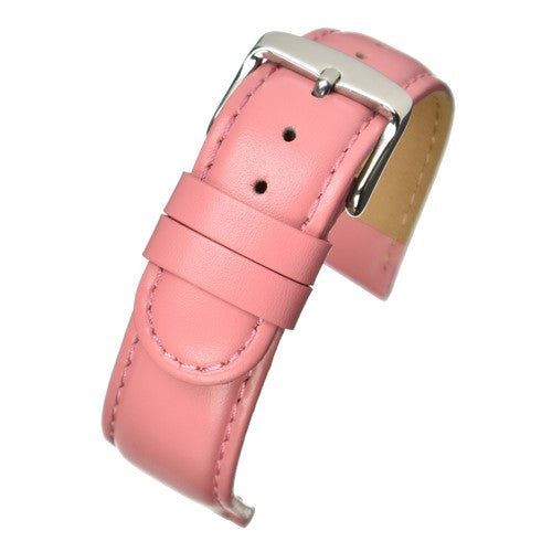 24mm Pink Leather Essential Watch Strap | Chrono Straps UK