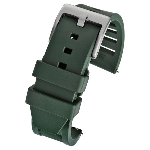 20mm Green Rubber\Resin Quick Release Watch Strap | Chrono Straps UK