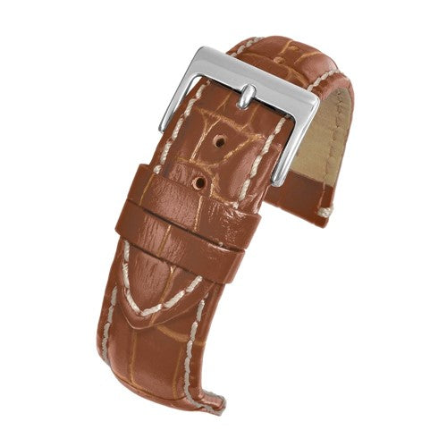 24mm Brown Leather Essential Watch Strap | Chrono Straps UK
