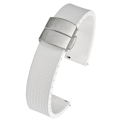 18mm White Rubber\Resin Quick Release Watch Strap | Chrono Straps UK