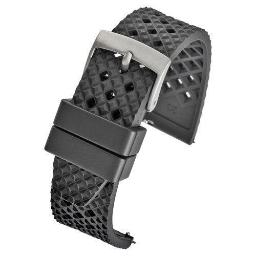 20mm Black Rubber\Resin Quick Release Watch Strap | Chrono Straps UK