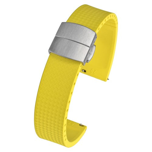 19mm Yellow Rubber\Resin Quick Release Watch Strap | Chrono Straps UK