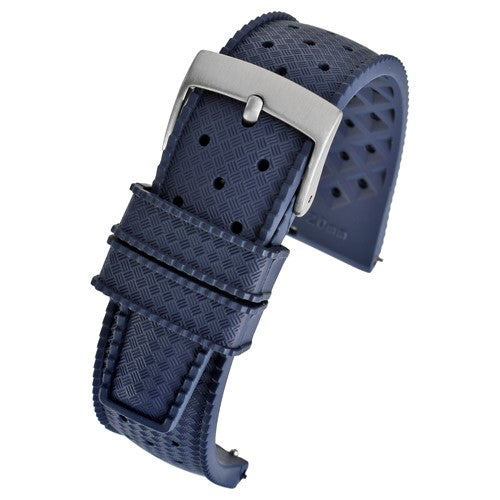 18mm Blue Rubber\Resin Quick Release Watch Strap | Chrono Straps UK