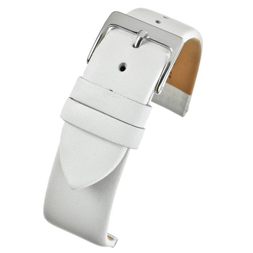 12mm White Leather Essential Watch Strap | Chrono Straps UK