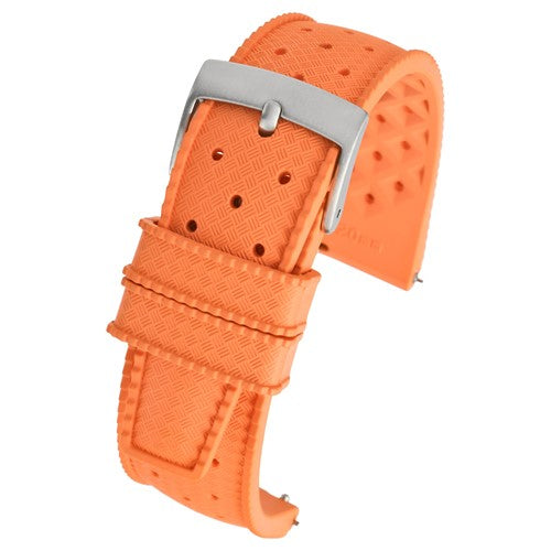 22mm Orange Rubber\Resin Quick Release Watch Strap | Chrono Straps UK
