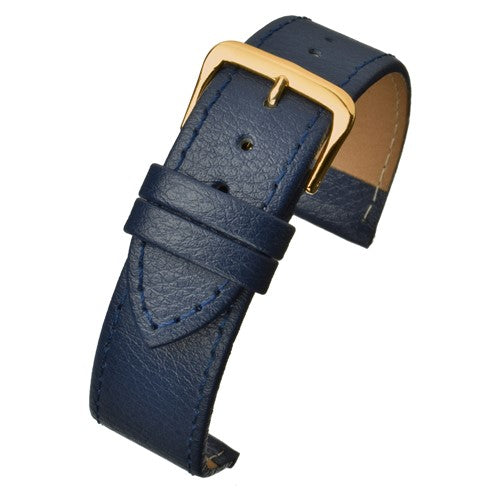 14mm Blue Leather Budget Watch Strap | Chrono Straps UK