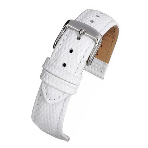 16mm White Leather Essential Watch Strap | Chrono Straps UK