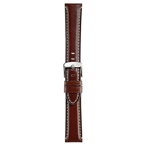 22mm Morellato Brown Leather Watch Strap | Chrono Straps UK
