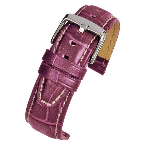 24mm Purple Leather Premium Watch Strap | Chrono Straps UK