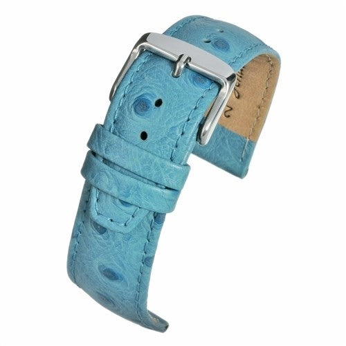 16mm Blue Leather Essential Watch Strap | Chrono Straps UK
