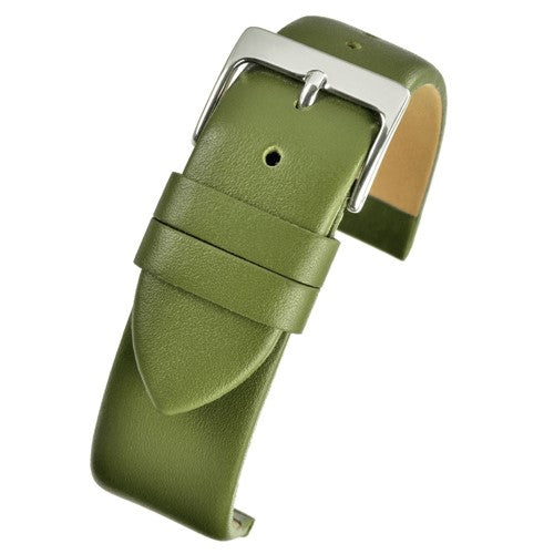 26mm Green Leather Essential Watch Strap | Chrono Straps UK