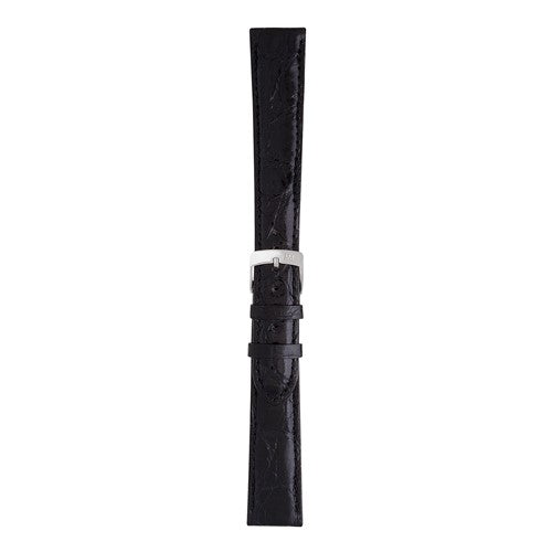 18mm Morellato Black Genuine Crocodile Watch Strap | Chrono Straps UK
