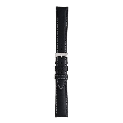 22mm Morellato Black Leather Watch Strap | Chrono Straps UK