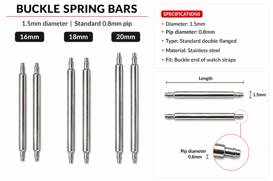 16mm watch buckle spring bar, 1.5mm diameter, 0.8mm pip-1