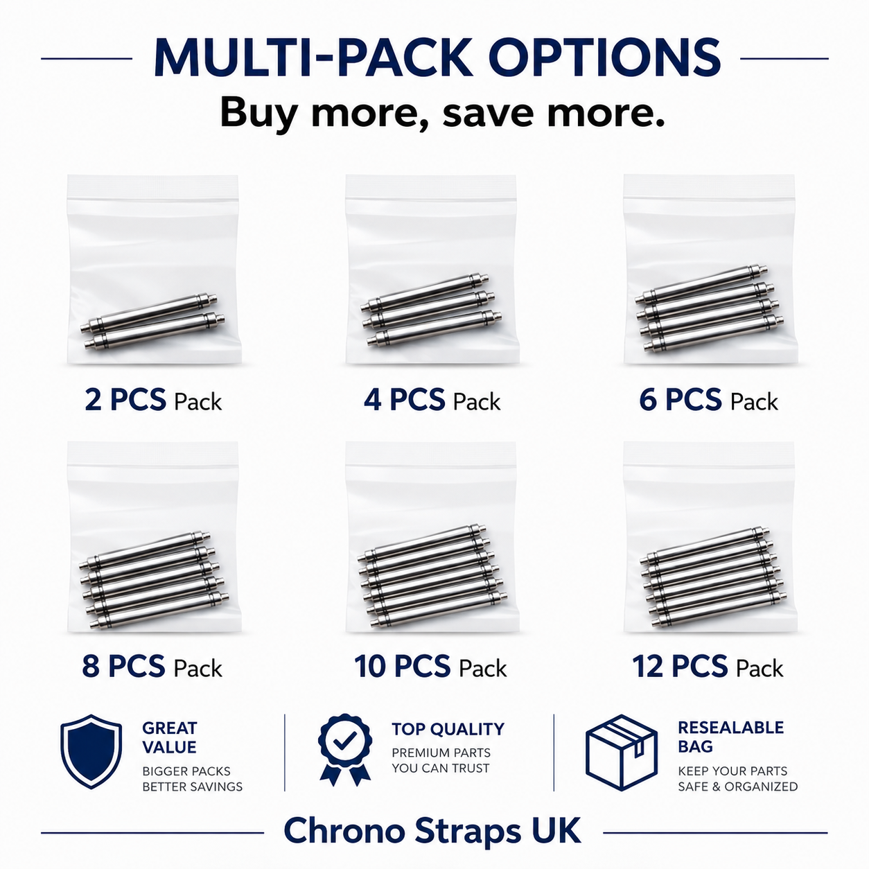 Fatboy spring bar multi-pack options - 2, 4, 6, 8, 10 and 12 piece packs