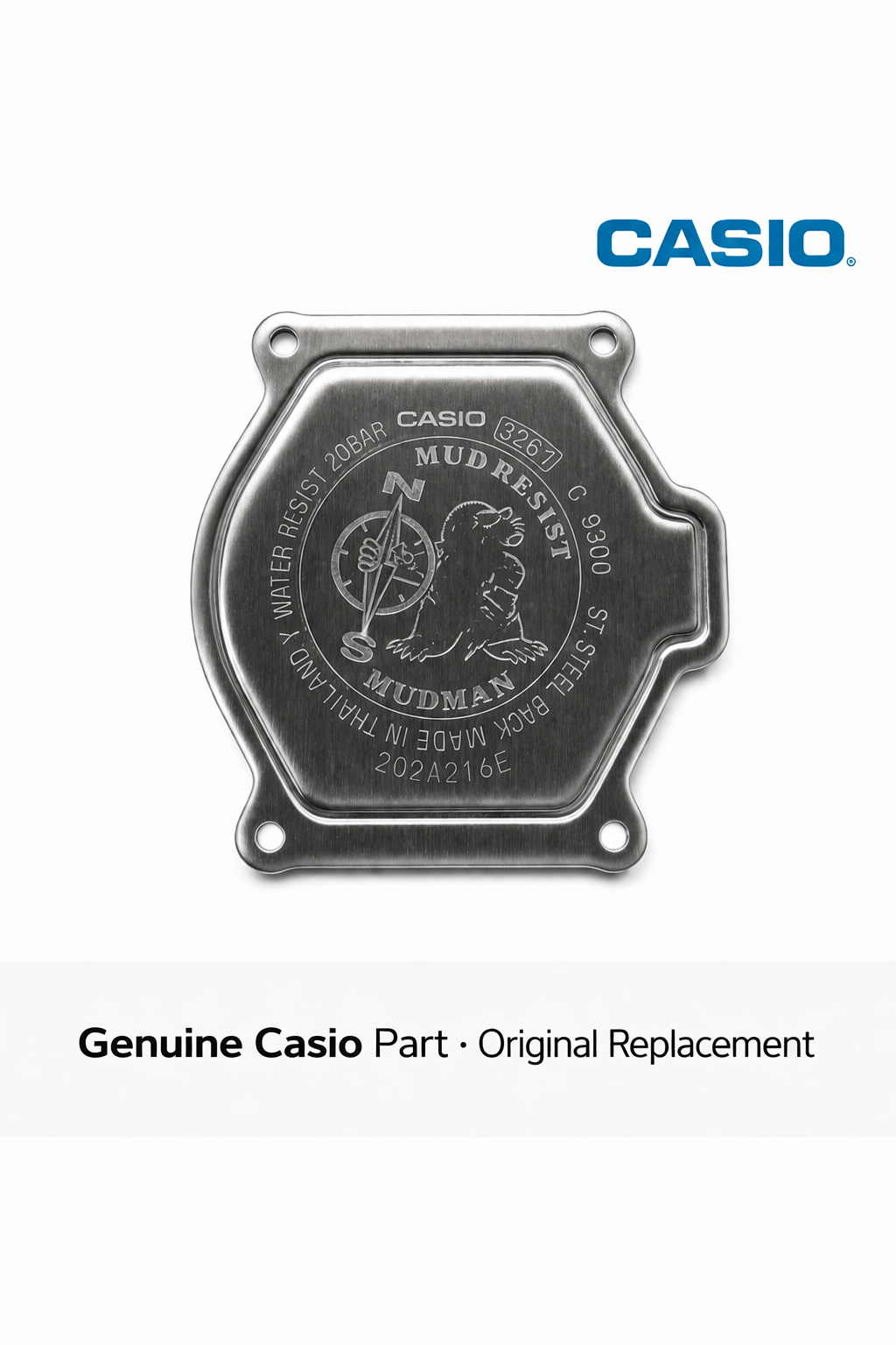 Casio 10392341 G-Shock Back Case Assembly to fit Casio G-9300-1 Mudman