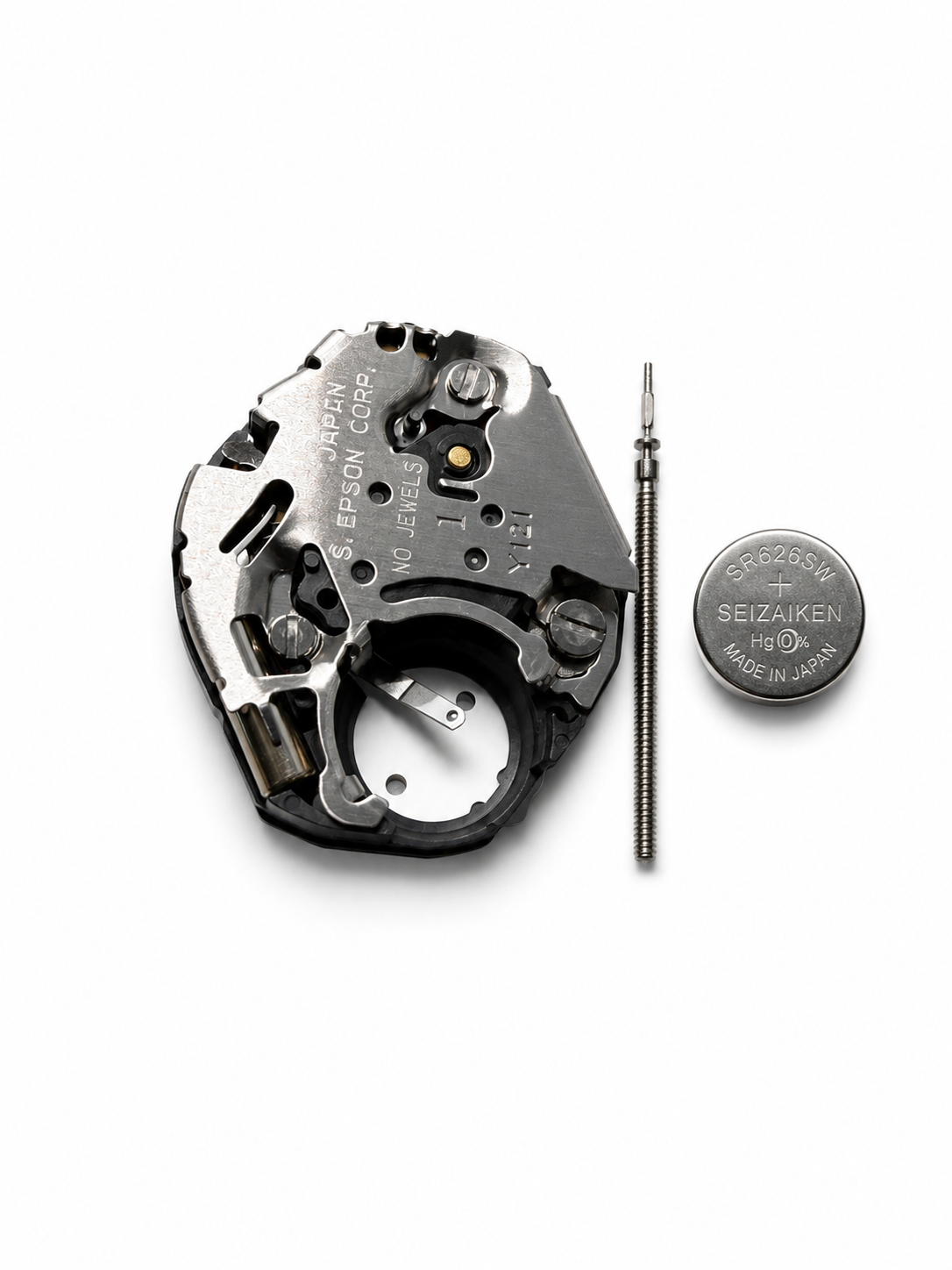 Seiko Epson Y121 calibre quartz watch movement close-up