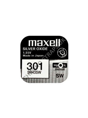 Maxell 301 / SR43SW Silver Oxide Watch Battery | Chrono Straps UK